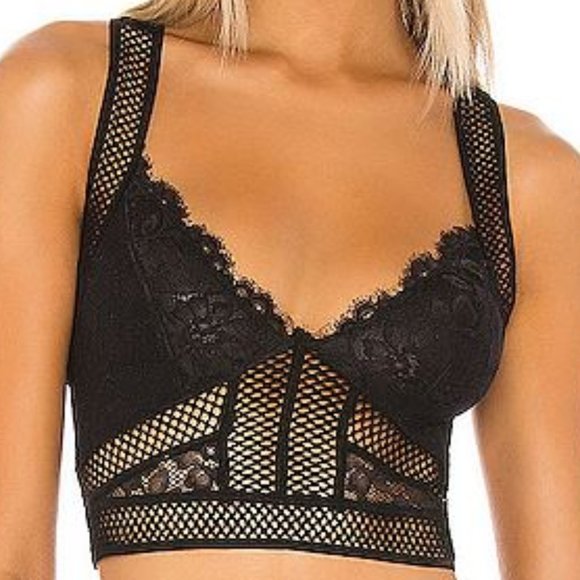 Free People Intimately Black Sitting Pretty Brami - Picture 7 of 13